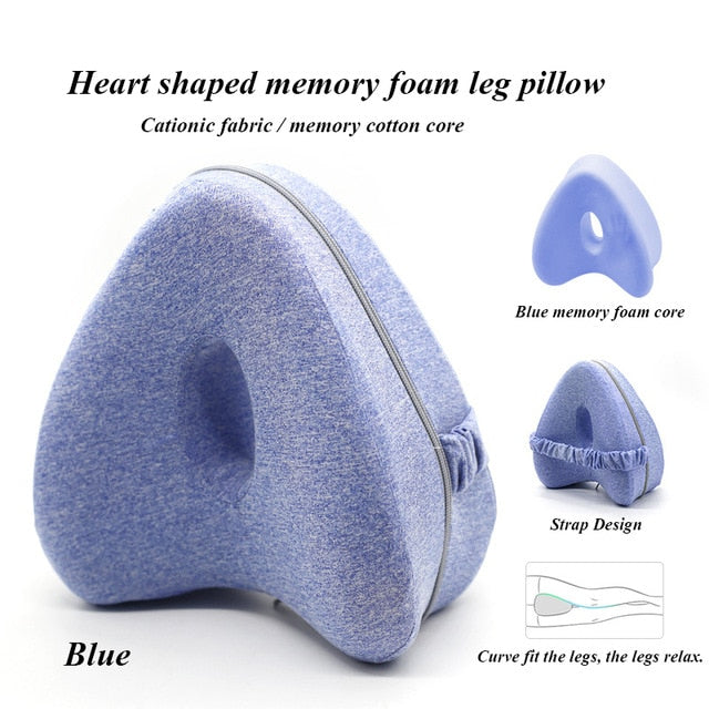 Orthopedic Pillow for Sleeping Memory Foam Leg Positioner Pillows Knee Support Cushion between the Legs for Hip Pain Sciatica