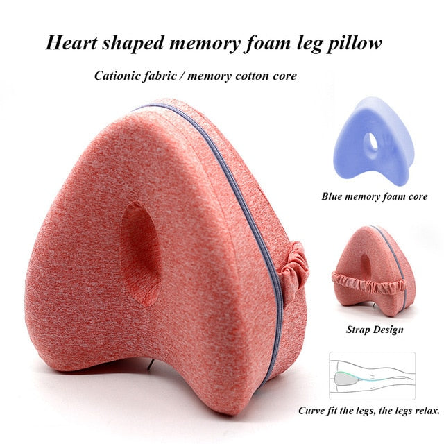 Orthopedic Pillow for Sleeping Memory Foam Leg Positioner Pillows Knee Support Cushion between the Legs for Hip Pain Sciatica