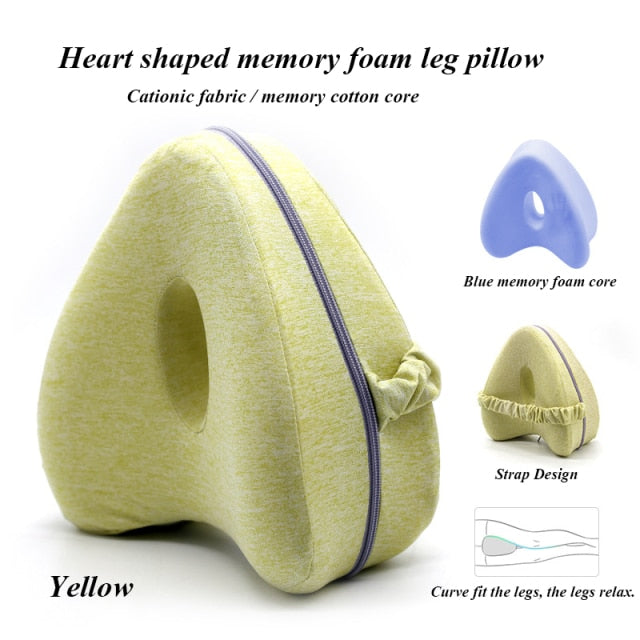 Orthopedic Pillow for Sleeping Memory Foam Leg Positioner Pillows Knee Support Cushion between the Legs for Hip Pain Sciatica